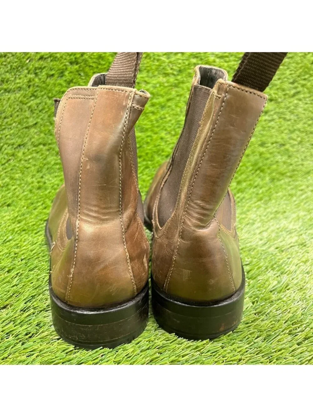 Cole Haan Mens Size 9.5 Brown Classic Outdoor Leather Pull On Chelsea Boots
